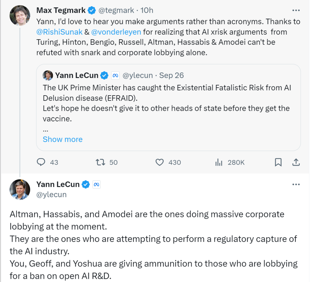 图灵奖得主吵起来了，LeCun：Bengio、Hinton等的AI灭绝论是荒谬的