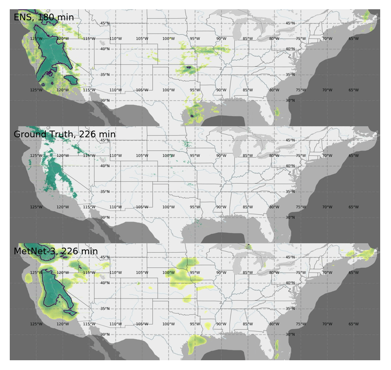 谷歌推出“先进天气预报AI”MetNet-3,号称预测超传统物理模型