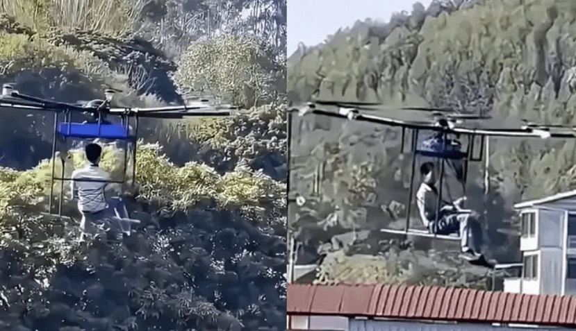 广西南宁年轻科技达人成功改装无人机成私人飞机