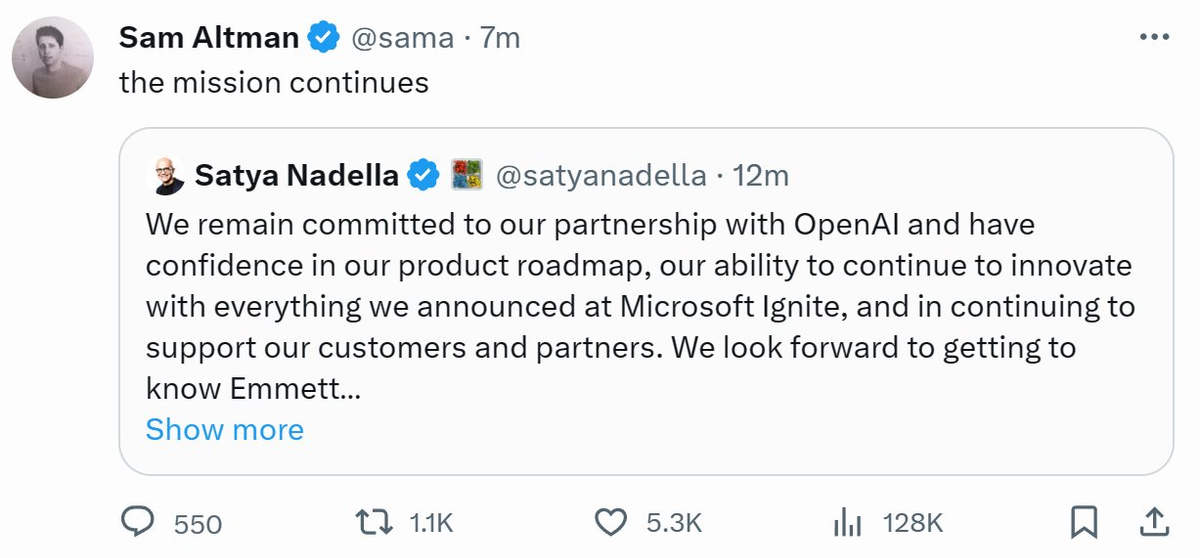 不回OpenAI了！Sam Altman和Greg全部加入微软，微软成最大赢家？