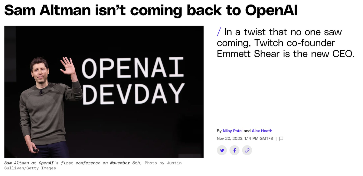 不回OpenAI了！Sam Altman和Greg全部加入微软，微软成最大赢家？