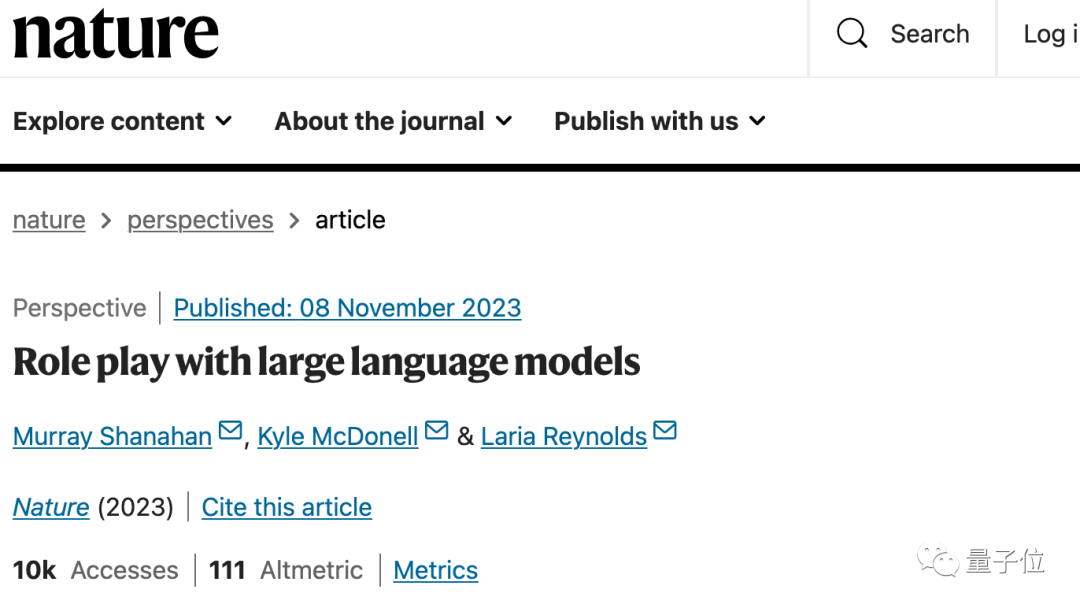 Nature:大模型只会搞角色扮演,并不真正具有自我意识