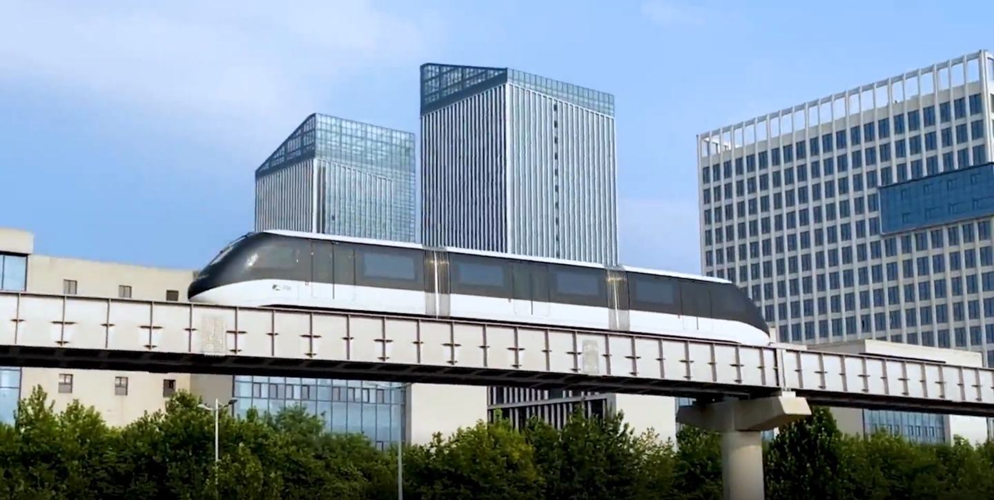 比亚迪西安高新云巴项目竣工:全线轨道长度约为17.2公里,设有18座车站