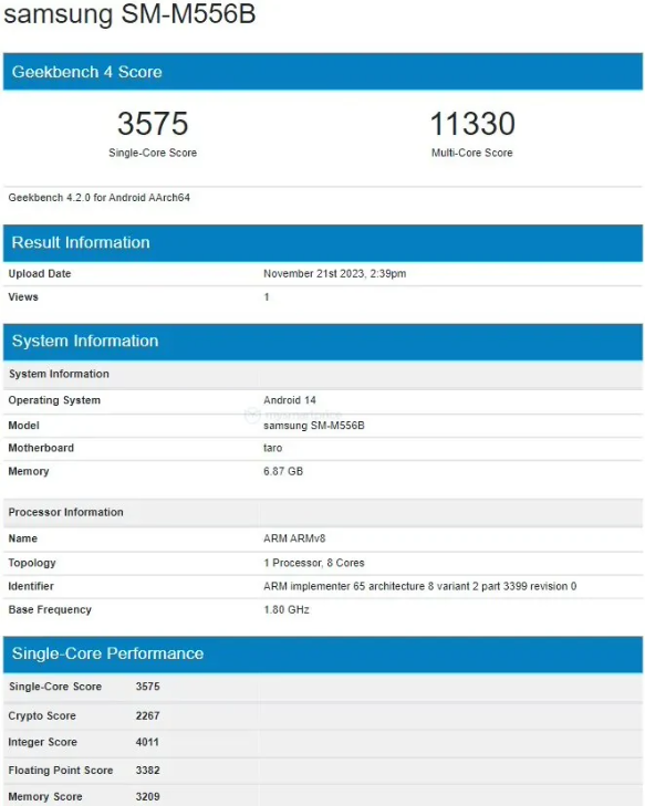 替换标题为：三星Galaxy M55 5G拥有强大性能，GeekBench得分率先曝光！