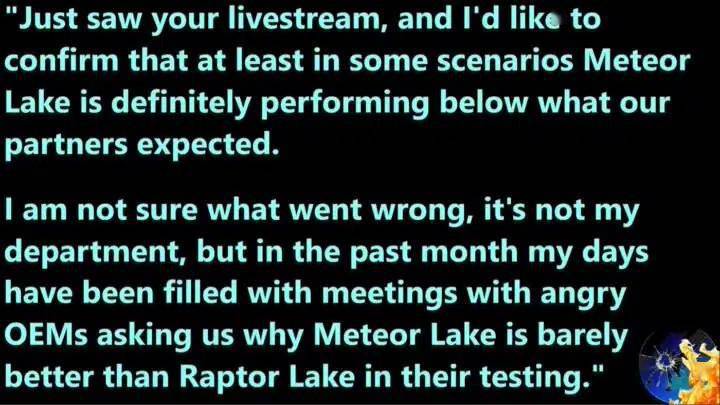 英特尔酷睿Ultra CPU曝光:AI和功耗成为主打,性能提升微妙