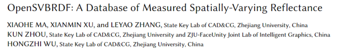OpenSVBRDF发布:材质界的ImageNet级别的大规模6维材质实拍数据库