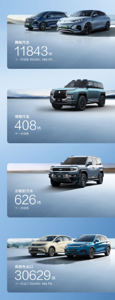 比亚迪新纪录:2023年11月新能源汽车销量超30万辆