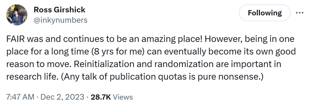 R-CNN作者Ross Girshick离职,何恺明、谢赛宁回归学界,Meta CV走出了多少大神