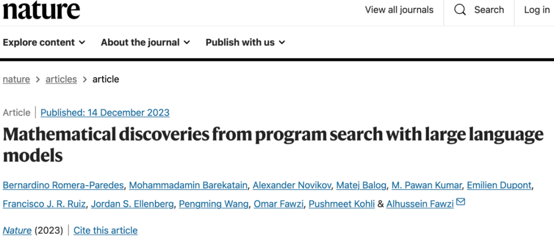 DeepMind论文登上Nature：困扰数学家几十年的难题，大模型发现全新解