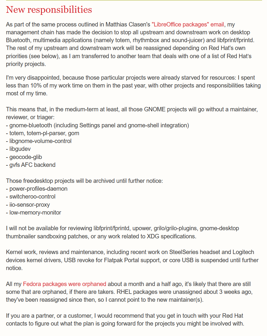 频繁的人事变动对红帽桌面Linux环境开发项目产生了不利影响