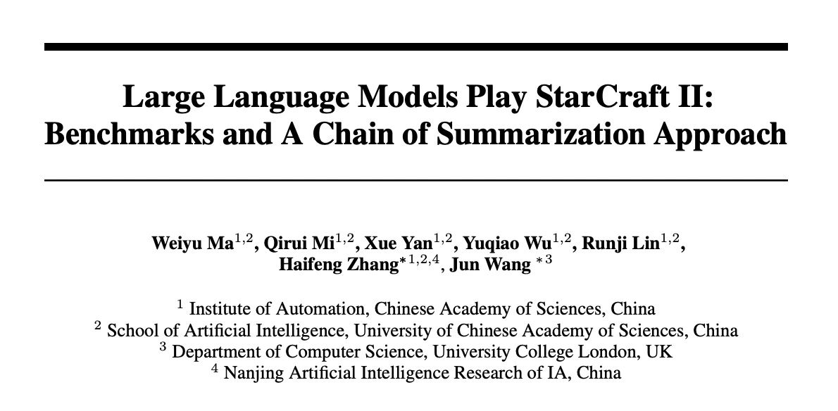 大模型玩星际争霸能秀到什么程度?有意识,有预判,中科院和汪军团队发布