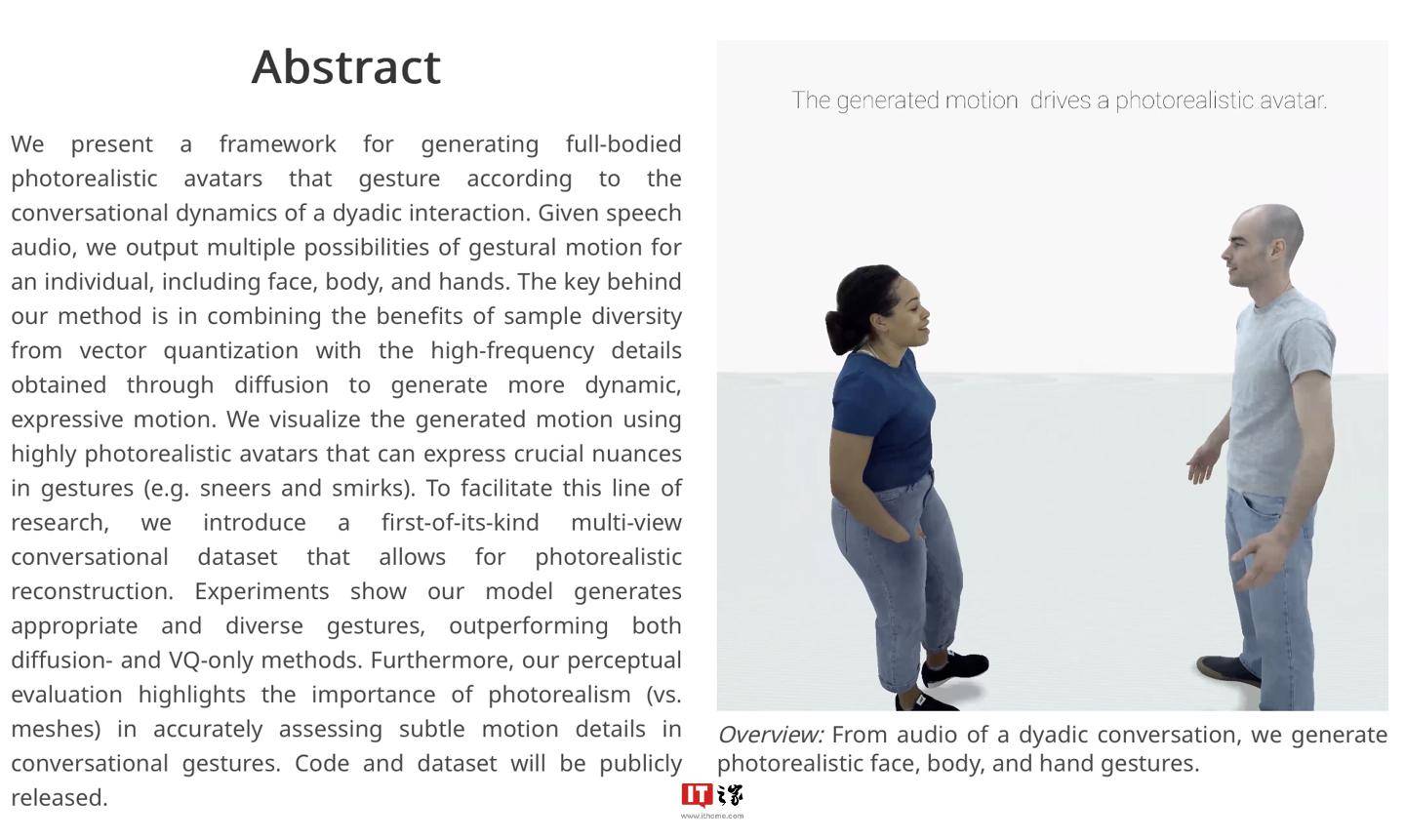 Meta发布音频转人物对话场景AI框架audio2photoreal