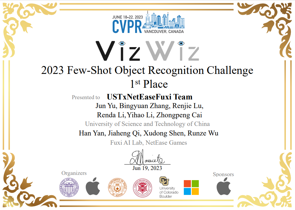 网易伏羲获CVPR 2023 UG2+、VizWiz大赛第一名,相关论文入选TIP
