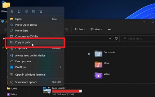 Win11资源管理器使复制文件和文件夹路径更加方便