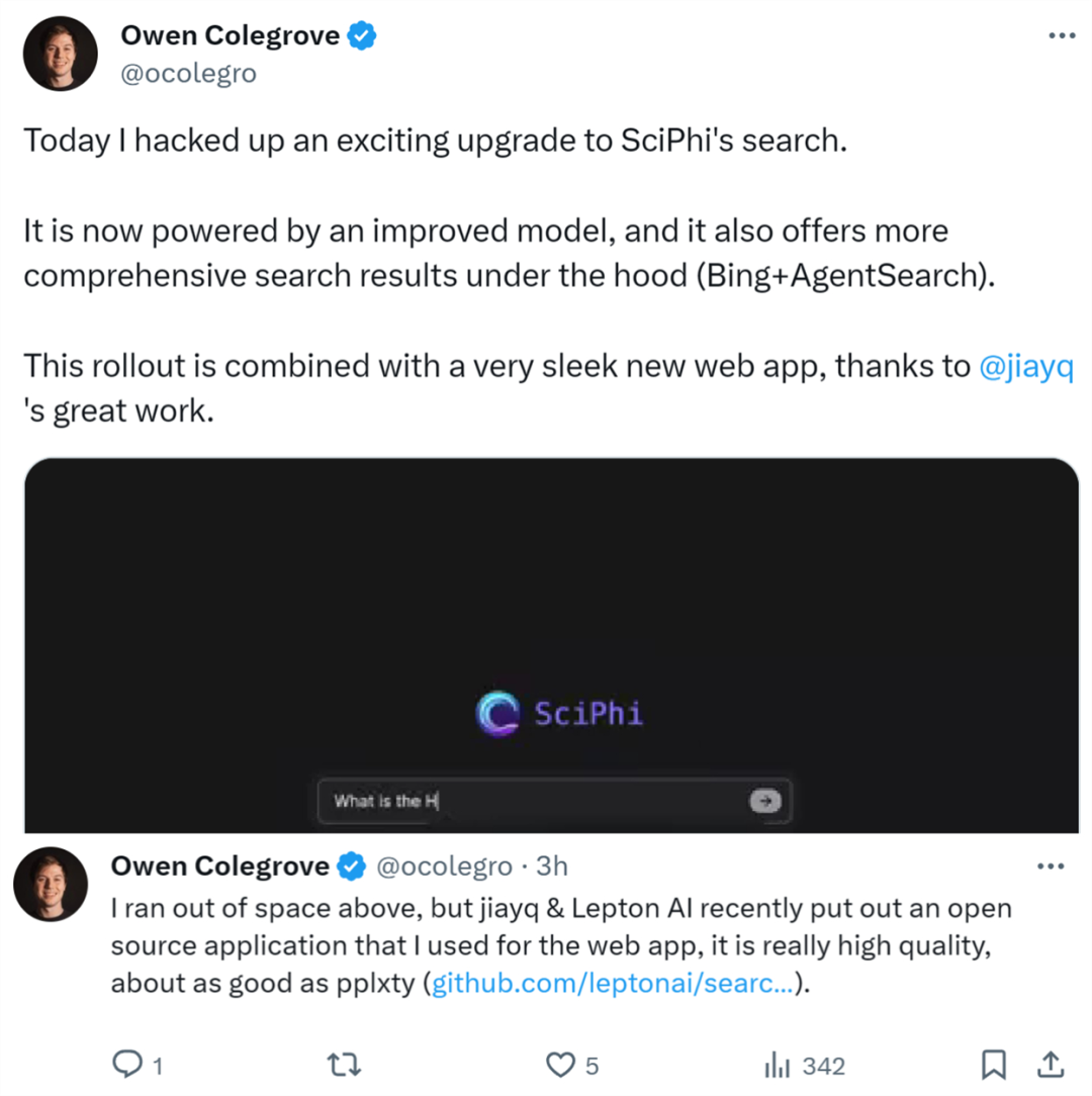 500行代码构建对话搜索引擎,贾扬清被内涵的Lepton Search真开源了