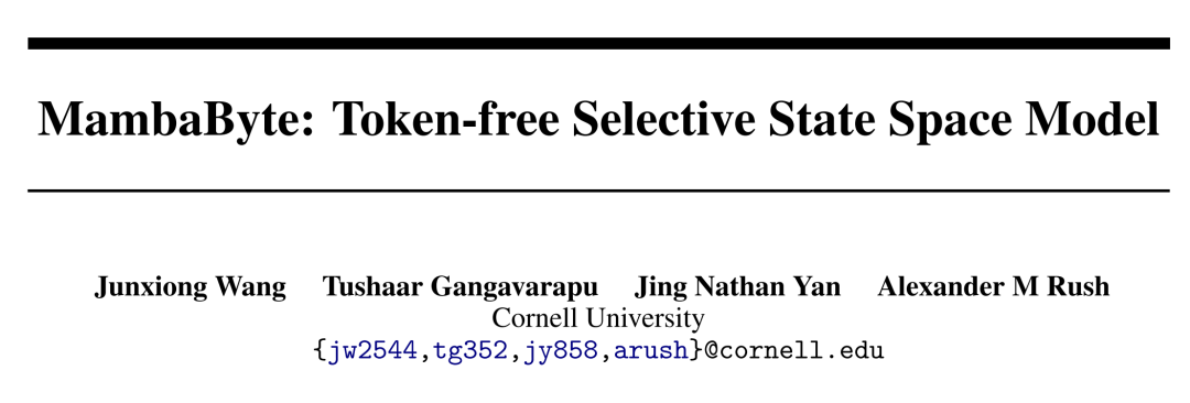 发现Mamba的新学习方法：直接从字节中高效学习，不需分割token