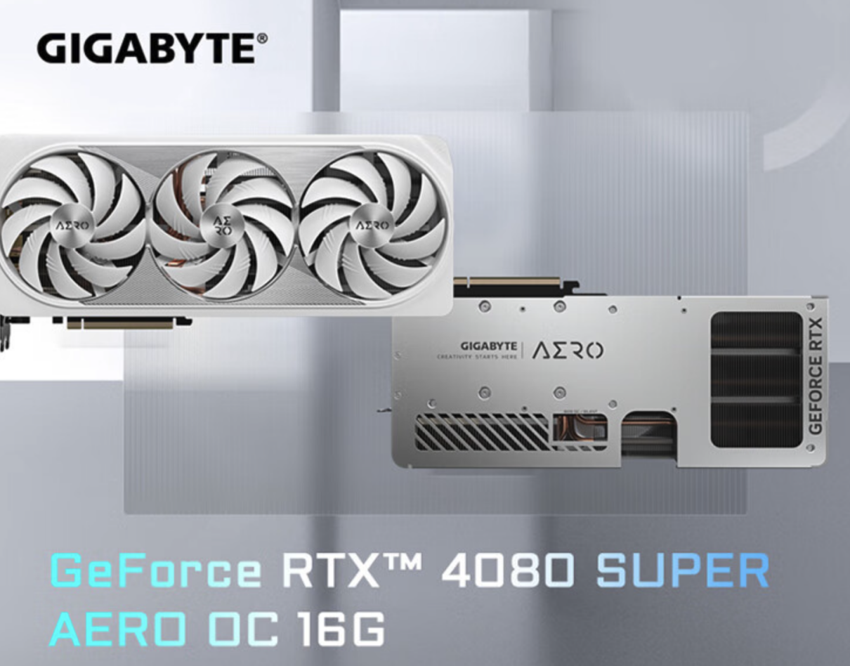超高颜值白色卡!技嘉 RTX 4080 SUPER AERO 雪鹰 OC 开售