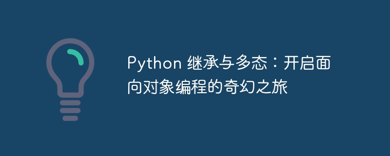 Python 继承与多态:开启面向对象编程的奇幻之旅