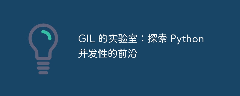 GIL 的实验室:探索 Python 并发性的前沿