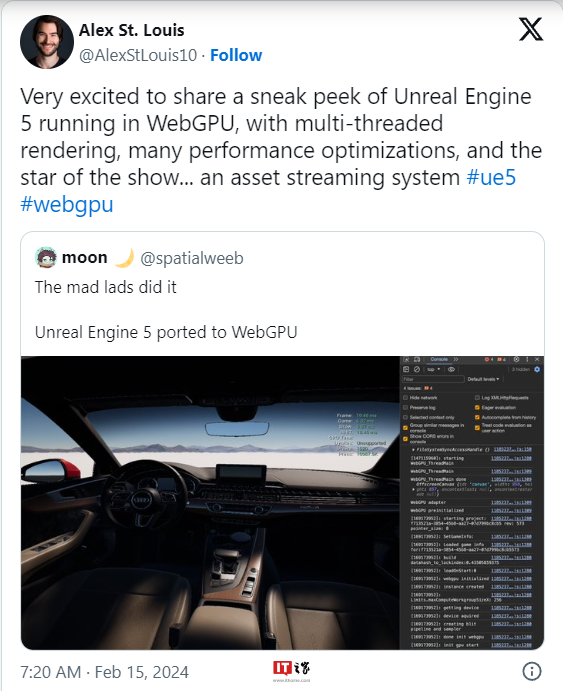 虚幻引擎 5 Demo 成功运行在浏览器上
