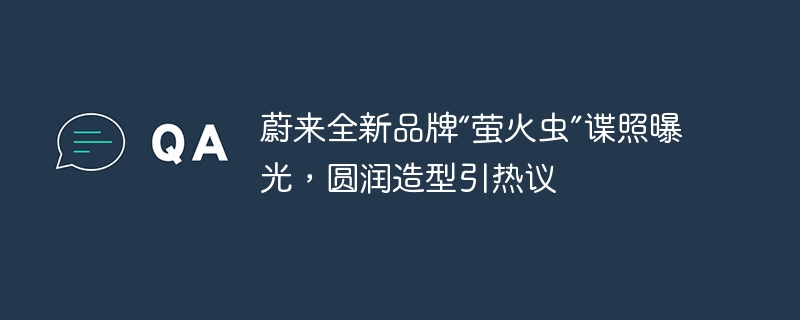 蔚来全新品牌“萤火虫”谍照曝光，圆润造型引热议