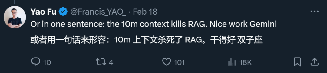 谷歌10M上下文窗口正在杀死RAG?被Sora夺走风头的Gemini被低估了?