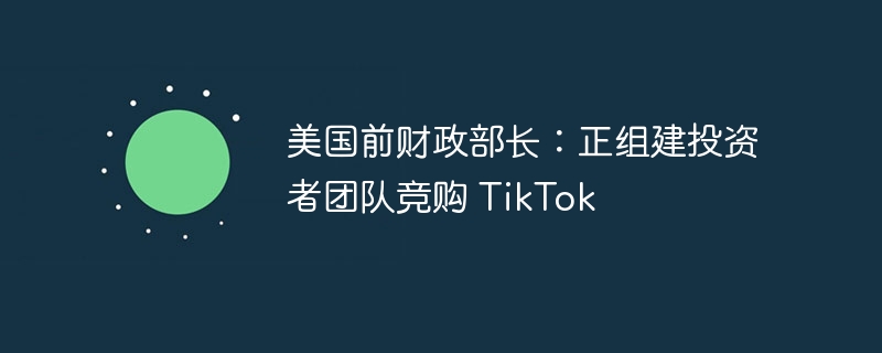 美国前财政部长准备率领投资者团队收购 TikTok