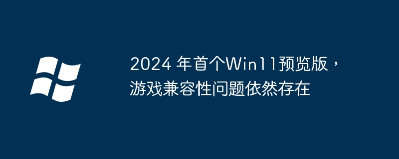 2024 年首个Win11预览版,游戏兼容性问题依然存在
