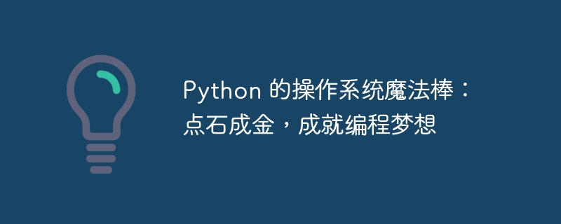 Python 的操作系统魔法棒:点石成金,成就编程梦想