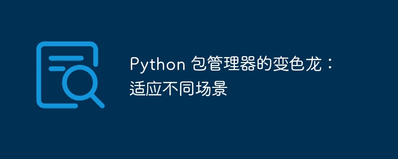 Python 包管理器的变色龙:适应不同场景