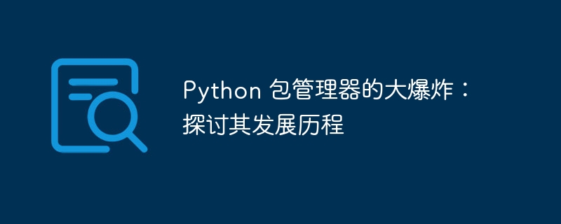 Python 包管理器的大爆炸:探讨其发展历程