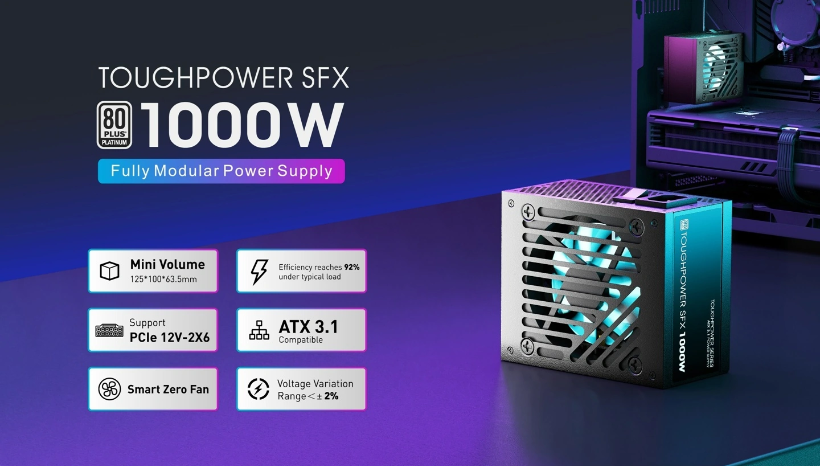 CE-LINK发布Toughpower SFX 1000W电源,荣获80 Plus白金认证并支持ATX 3.1标准