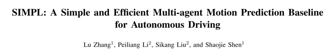 SIMPL：用于自动驾驶的简单高效的多智能体运动预测基准