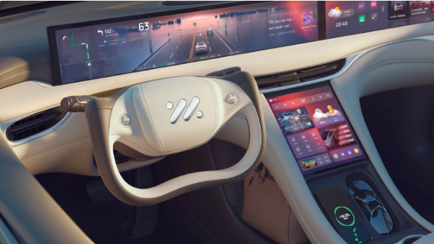 智己 L6 驾驶舱公布:半幅/全幅方向盘任选,超长大屏可升降