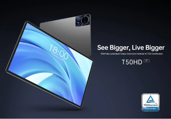 台电全新T50 HD平板亮相:11英寸高清屏+紫光展锐处理器