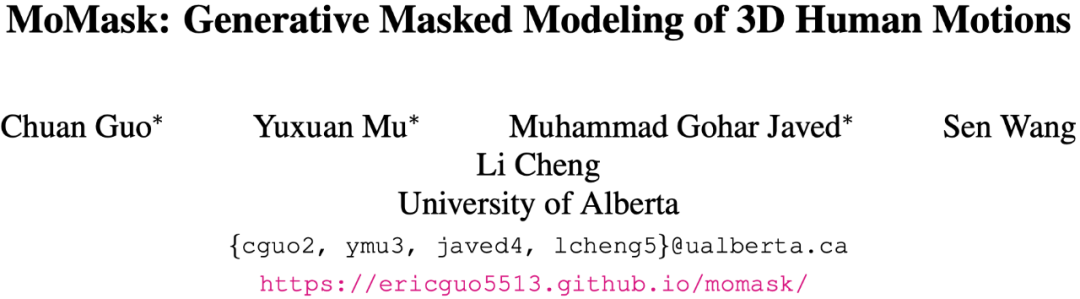 CVPR 2024 | 文本一键转3D数字人骨骼动画,阿尔伯塔大学提出MoMask框架