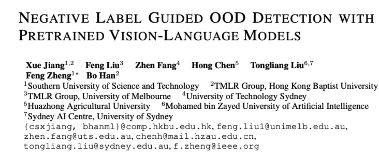 ICLR 2024 Spotlight | 负标签挖掘助力基于CLIP的分布外检测任务