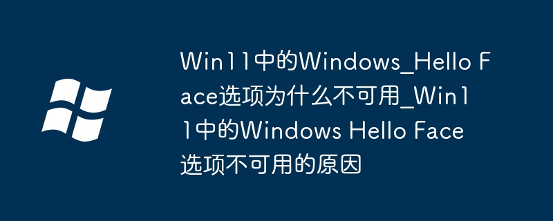 Win11中的Windows_Hello Face选项为什么不可用_Win11中的Windows Hello Face选项不可用的原因