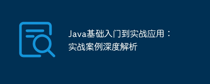 Java基础入门到实战应用:实战案例深度解析
