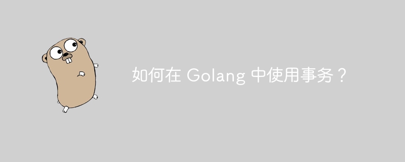 如何在 Golang 中使用事务?