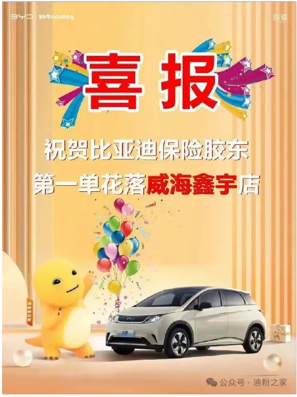 比亚迪首张车险保单亮相:保费3900元,海豚新车主享免费大礼