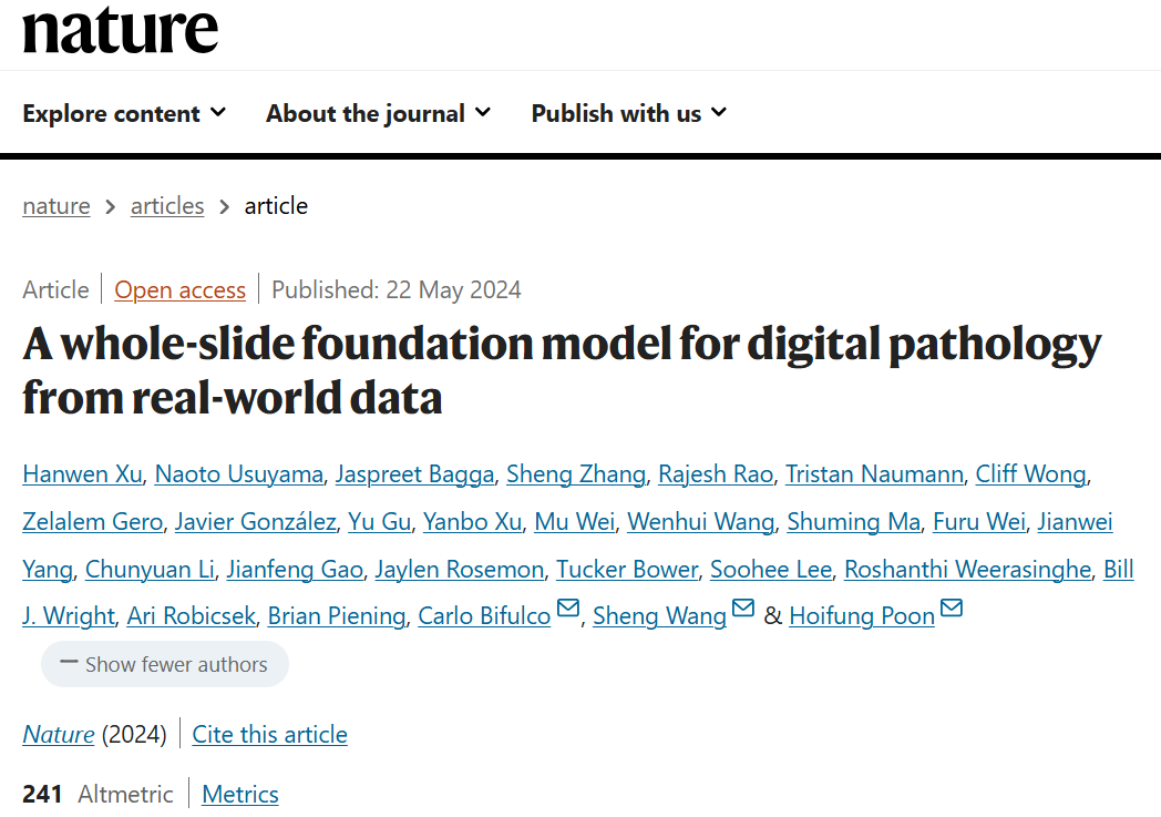 Nature重磅：微软潘海峰华盛顿大学王晟团队发布首个全切片数字病理学模型GigaPath