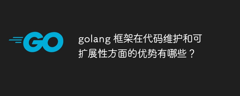 golang 框架在代码维护和可扩展性方面的优势有哪些?
