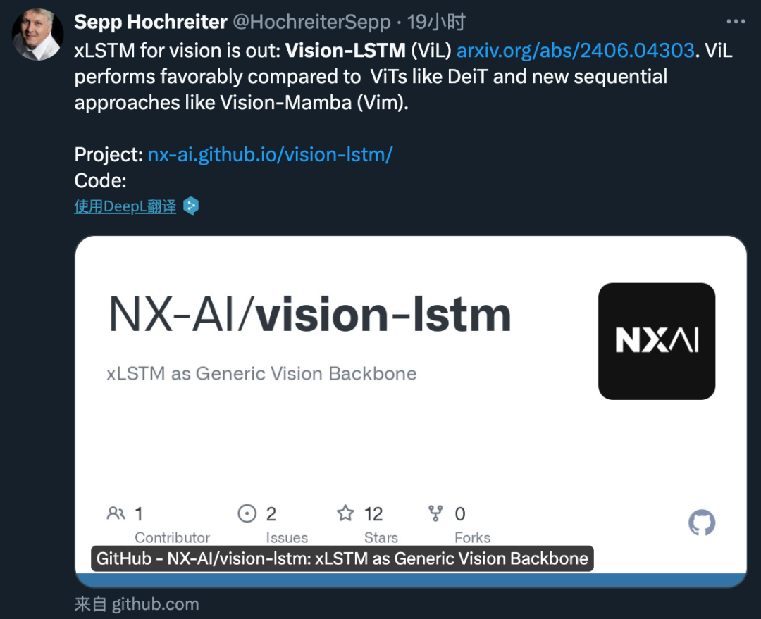 原作者带队，LSTM卷土重来之Vision-LSTM出世