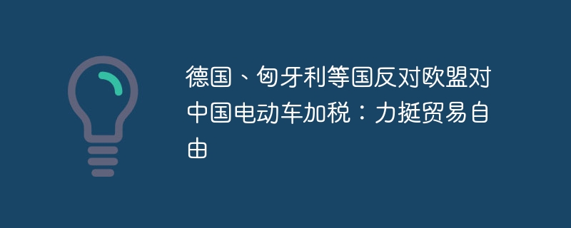 德国、匈牙利等国反对欧盟对中国电动车加税：力挺贸易自由