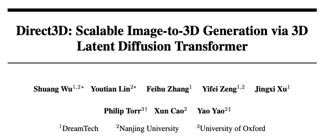 3D 版 SORA 来了！DreamTech 推出全球首个原生 3D-DiT 大模型 Direct3D