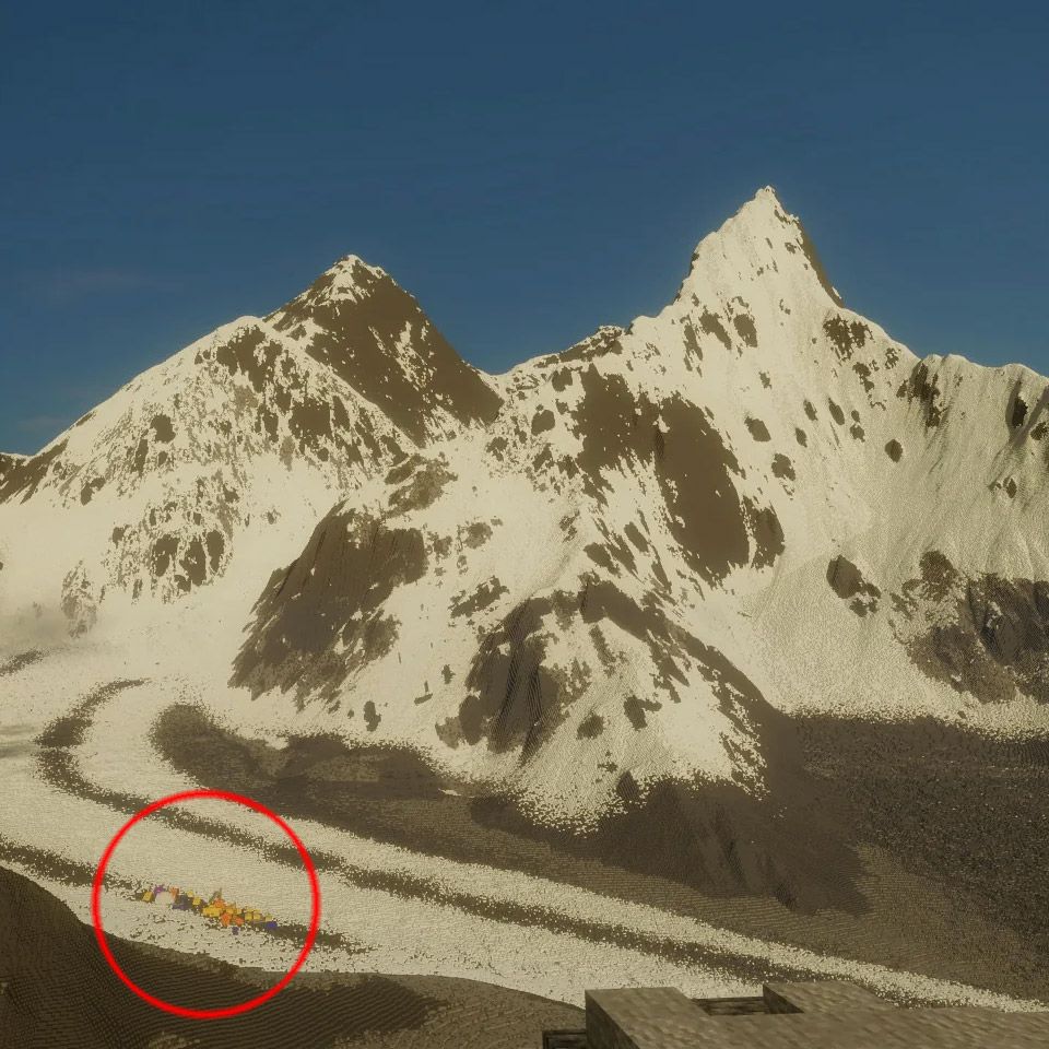 “把现实搬进游戏”,玩家在《我的世界》中打造最逼真的珠穆朗玛峰