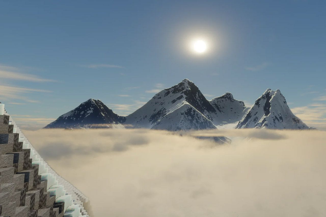 “把现实搬进游戏”,玩家在《我的世界》中打造最逼真的珠穆朗玛峰