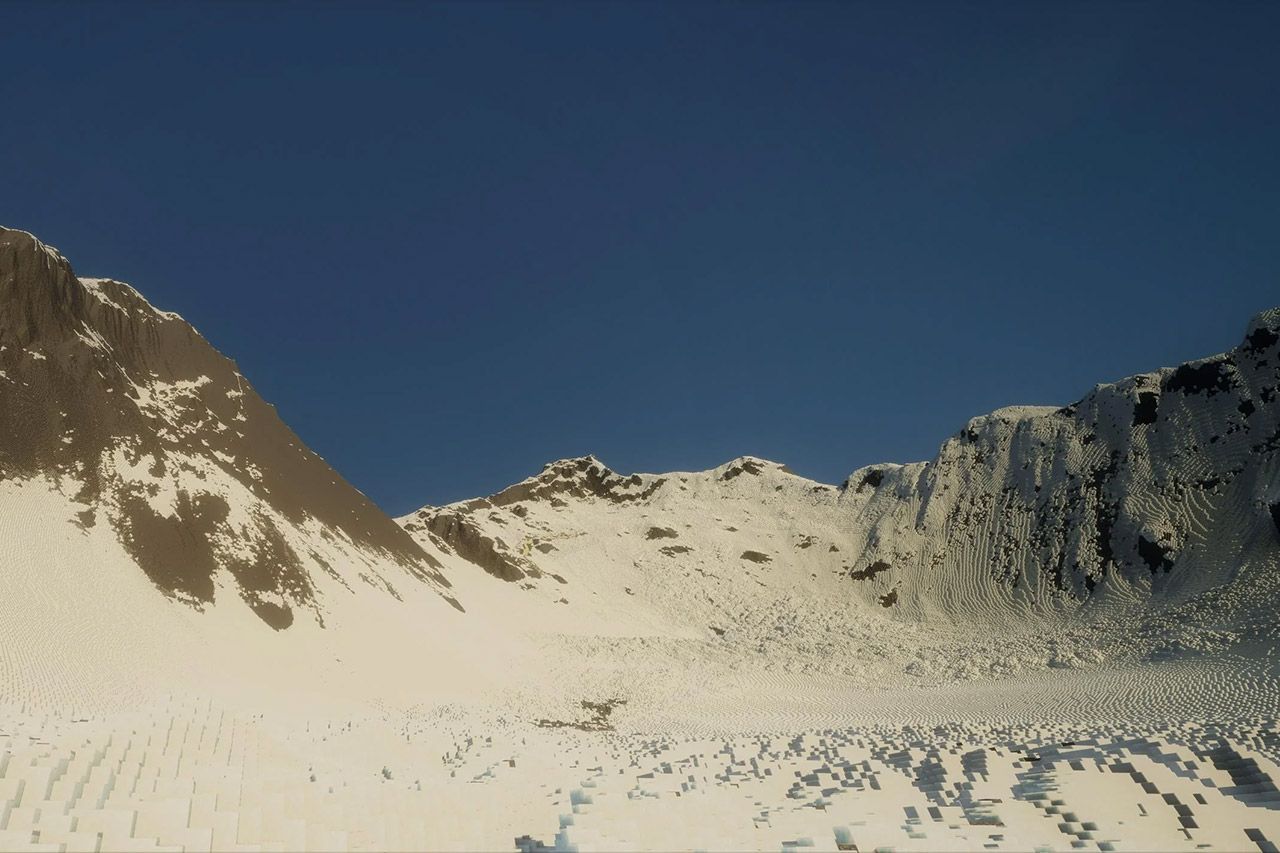 “把现实搬进游戏”,玩家在《我的世界》中打造最逼真的珠穆朗玛峰