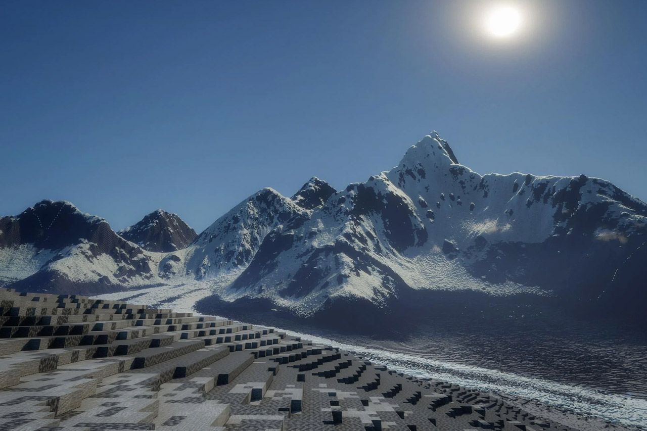 “把现实搬进游戏”,玩家在《我的世界》中打造最逼真的珠穆朗玛峰